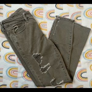 army green jeggings/ AE
